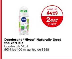 déodorant "nivea" naturally good thé vert bio