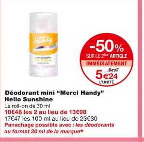 déodorant mini "merci handy" hello sunshine