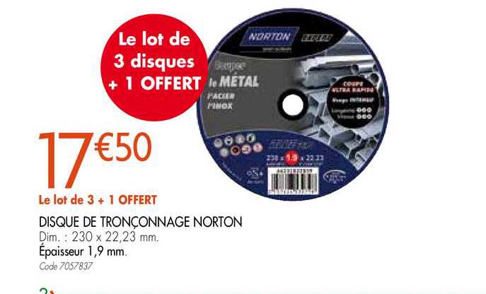 disque de tronçonnage norton