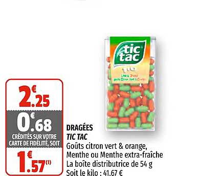 dragées tic tac