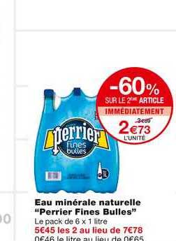 Eau Minérale Naturelle "perrier Fines Bulles"