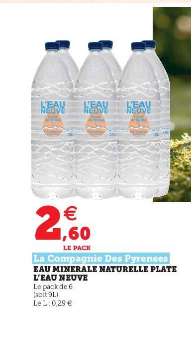 eau minérale naturelle plate l'eau neuve la compagnie des pyrenées