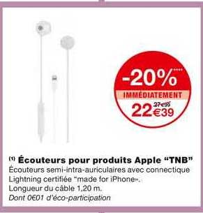 écouteurs Pour Produits Apple "tnb"