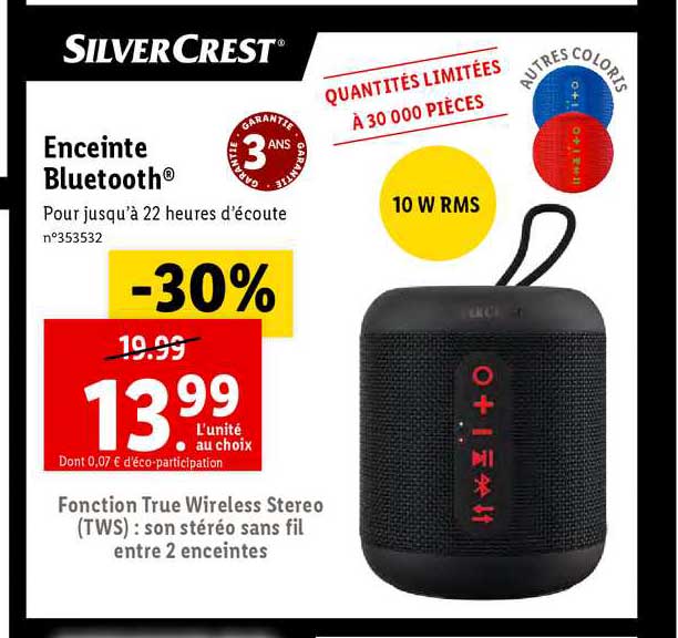 enceinte bluetooth silver crest