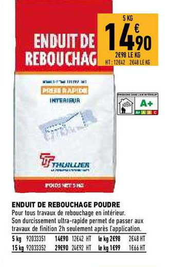 Enduit De Rebouchage Poudre