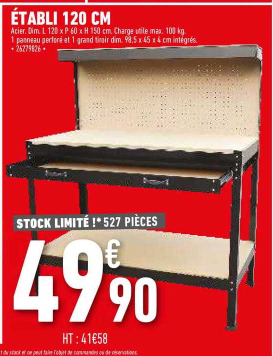 établi 120 Cm