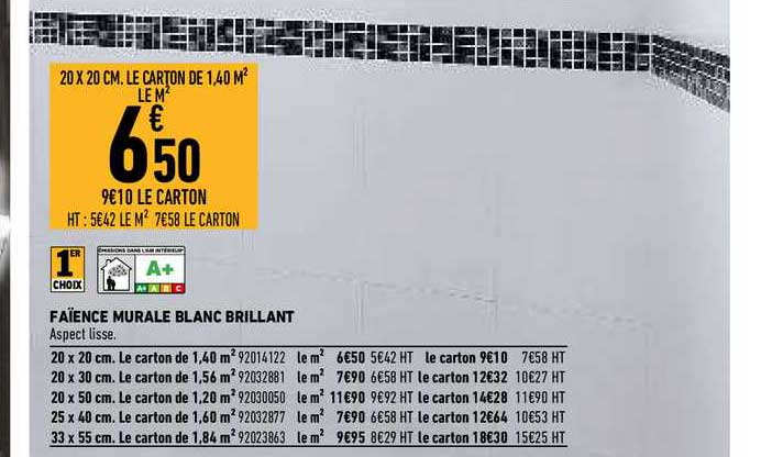 faïence murale blanc brillant