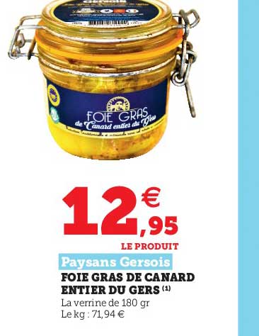 Foie Gras De Canard Entier Du Gers Paysans Gersois