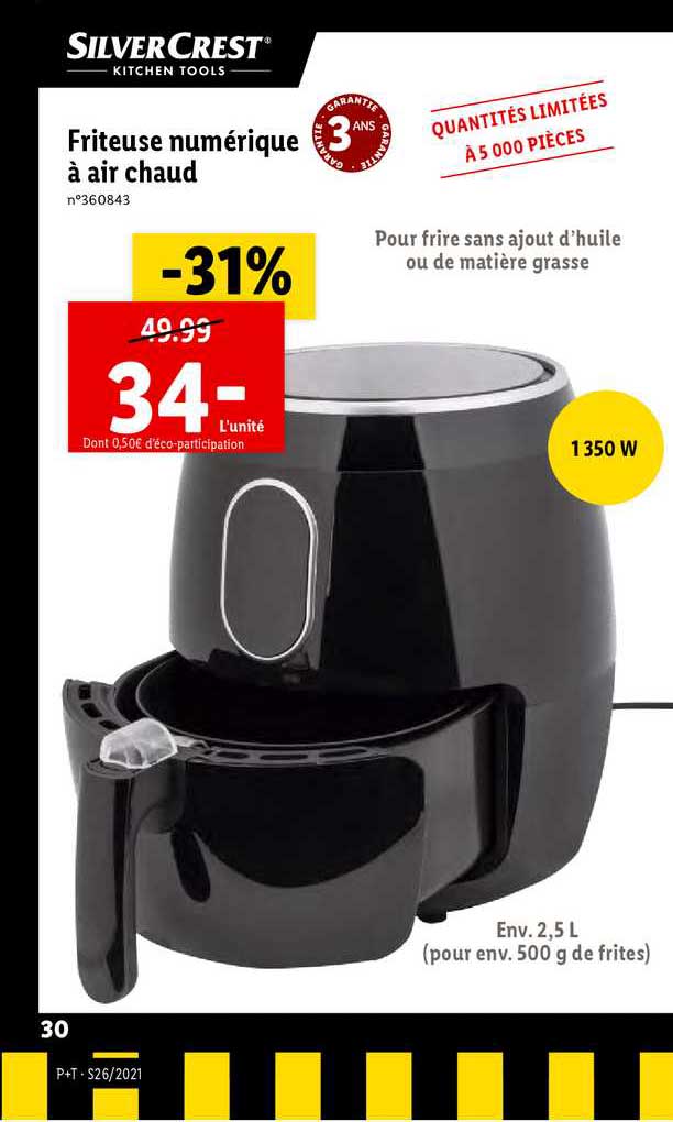 friteuse numérique à air chaud silver crest
