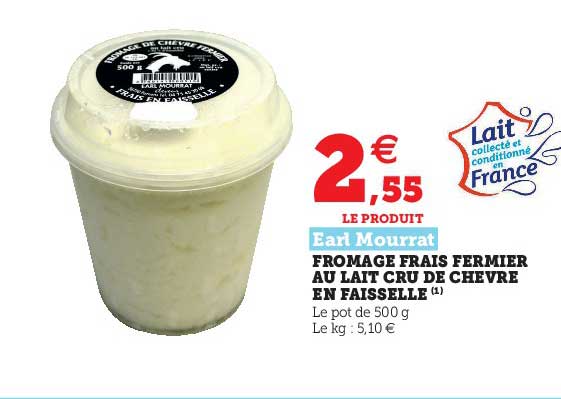fromage frais fermier au lait cru de chèvre en faisselle earl mourrat