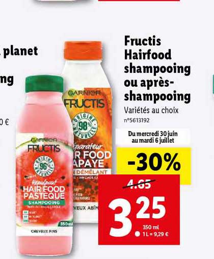 fructis hairfood shampooing ou après-shampooing