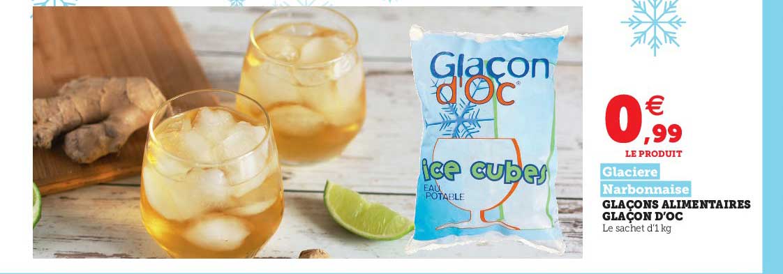 glaçons alimentaires glaçon d'oc glacière narbonnaise