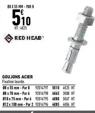 goujons acier red head