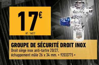 groupe de sécurité droit inox