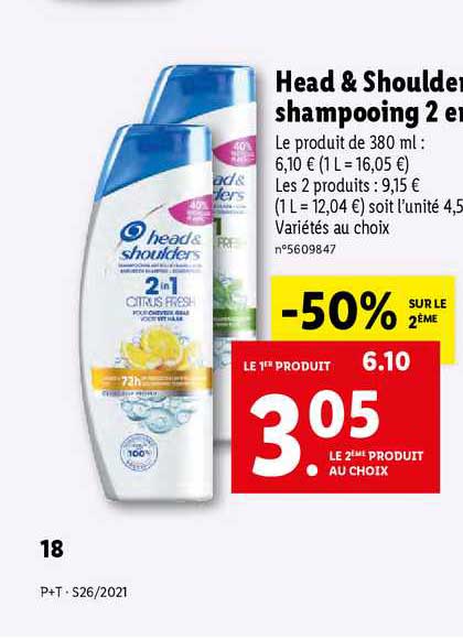 head & shoulder shampooing 2 en 1