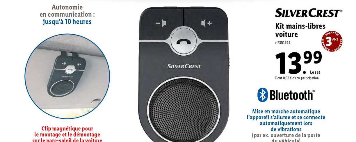 kit main-libre voiture silver crest