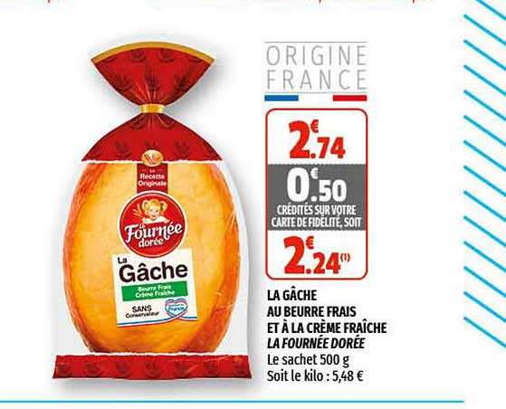 la gâche au beurre frais et à la crème fraîche la fournée dorée