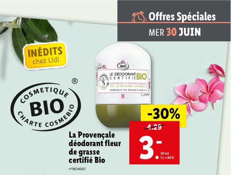 la provençale déodorant fleur de grasse certifié bio