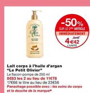 lait corps à l'huile d'argan "le petit olivier"