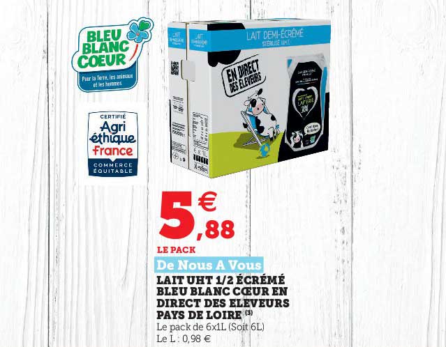 lait uht 1 2 écrémé bleu blanc cœur en direct des éleveurs pays de loire de nous à vous