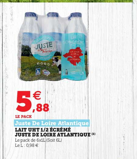 lait uht 1 2 écrémé juste de loire atlantique