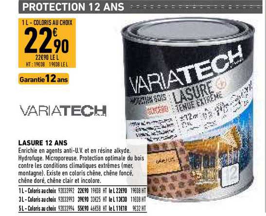 lasure 12 ans variatech