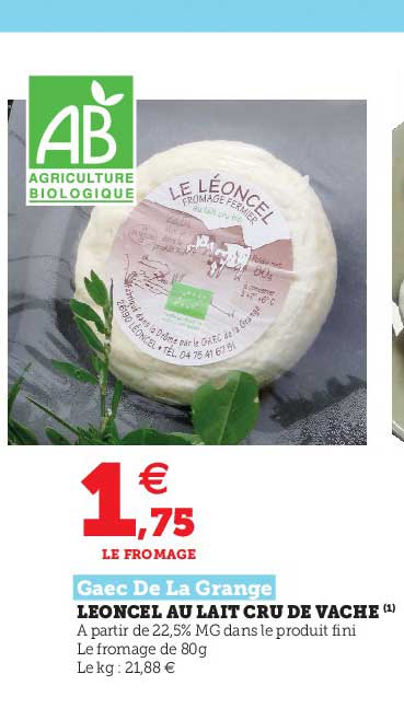 leoncel au lait cru de vache gaec de la grange