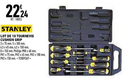 lot de 10 tournevis cushion grip stanley