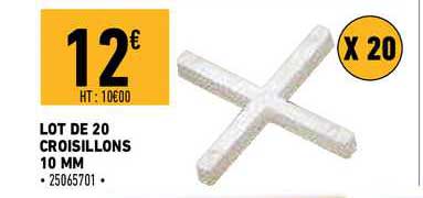 lot de 20 croisillons 10 mm
