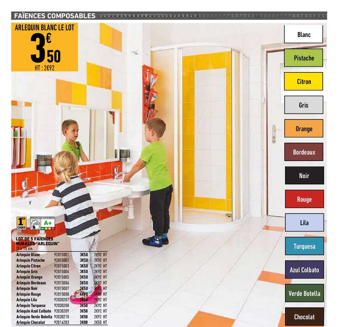 lot de 5 faïences murales "arlequin"