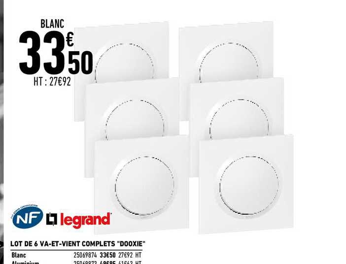 lot de 6 va-et-vient complets "dooxie" legrand