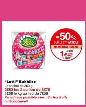 lutti bublizz -50% sur le 2ème article immédiatement
