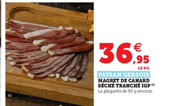 magret de canard séché tranché igp paysan gersois