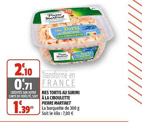 mes tortis au surimi à la ciboulette pierre martinet