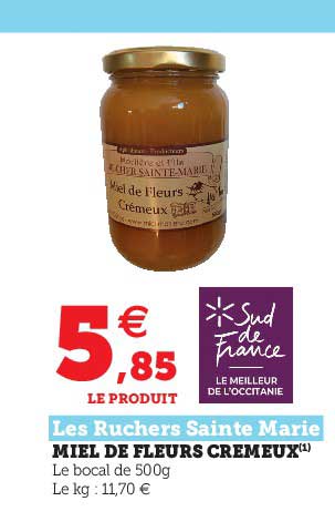 miel de fleurs crémeux les ruchers sainte marie