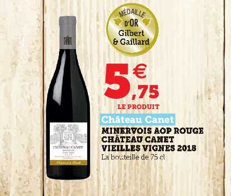 minervois aop rouge château canet vieilles vignes 2018