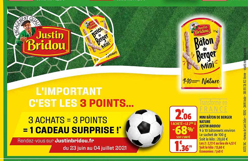 mini bâton de berger nature justin bridou