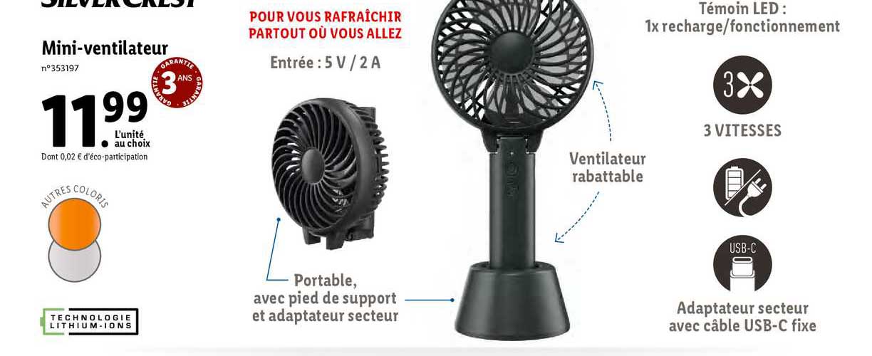 mini-ventilateur silver crest
