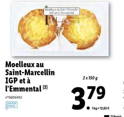 moelleux au saint-marcellin igp et à l'emmental