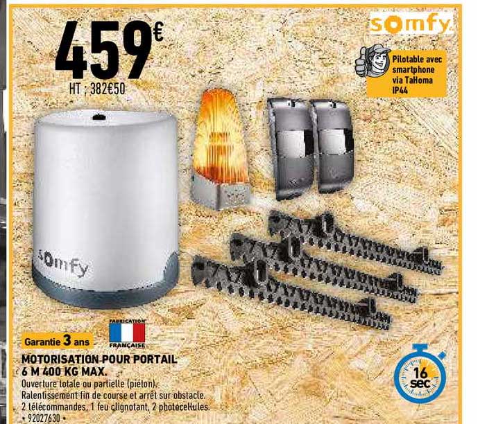 Motorisation Pour Portail 6 M 400 Kg Max