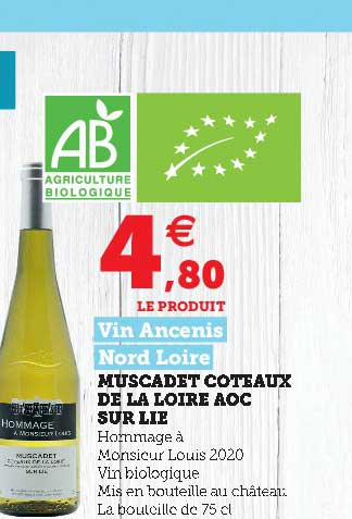 muscadet coteaux de la loire aoc sur lie vin ancenis nord loire