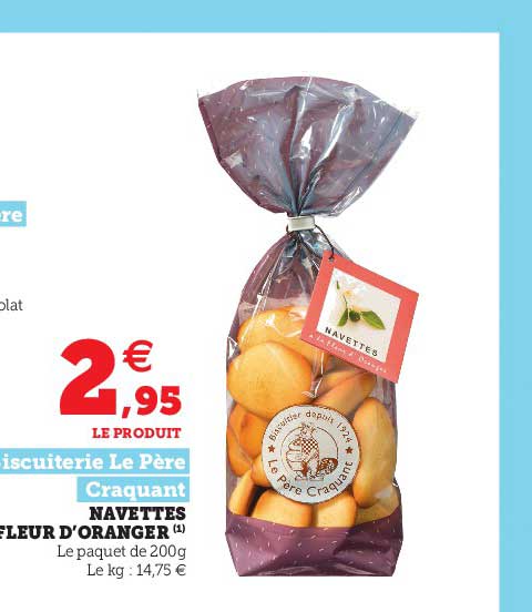 navettes fleur d'oranger biscuiterie le père craquant