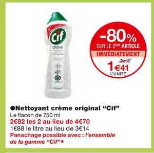 nettoyant crème original cif -80% sur le 2ème article immédiatement