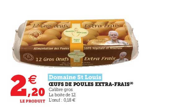 oeufs de poules extra-frais domaine st louis