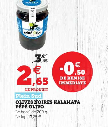 olive noires kalamata pépé olivo plein sud