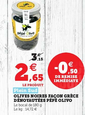 olives noires façon grèce dénoyautées pépé olivo plein sud