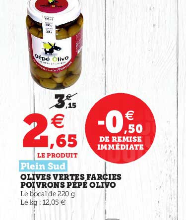 olives vertes farcies poivrons pépé olivo plein sud