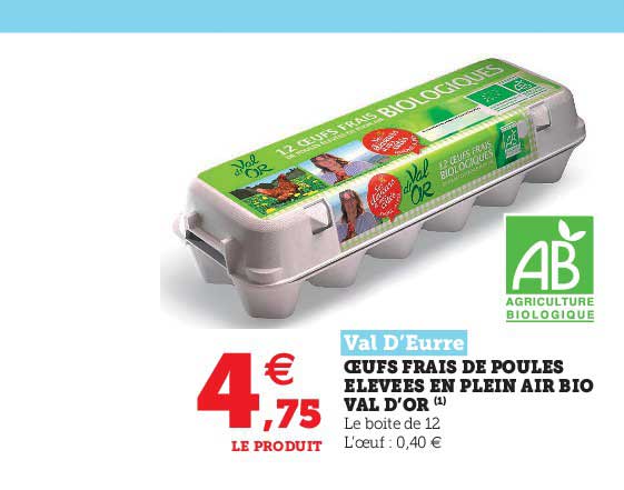 œufs frais de poules élevées en plein air bio val d'or val d'eurre