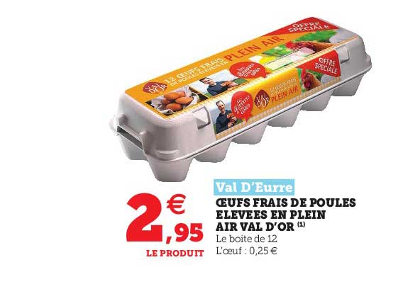 œufs frais de poules élevées en plein air val d'or val d'eurre