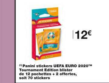 Panini Stickers Uefa Euro 2020 Tournament Edition Blister De 12 Pochettes + 2 Offertes, Soit 70 Stickers